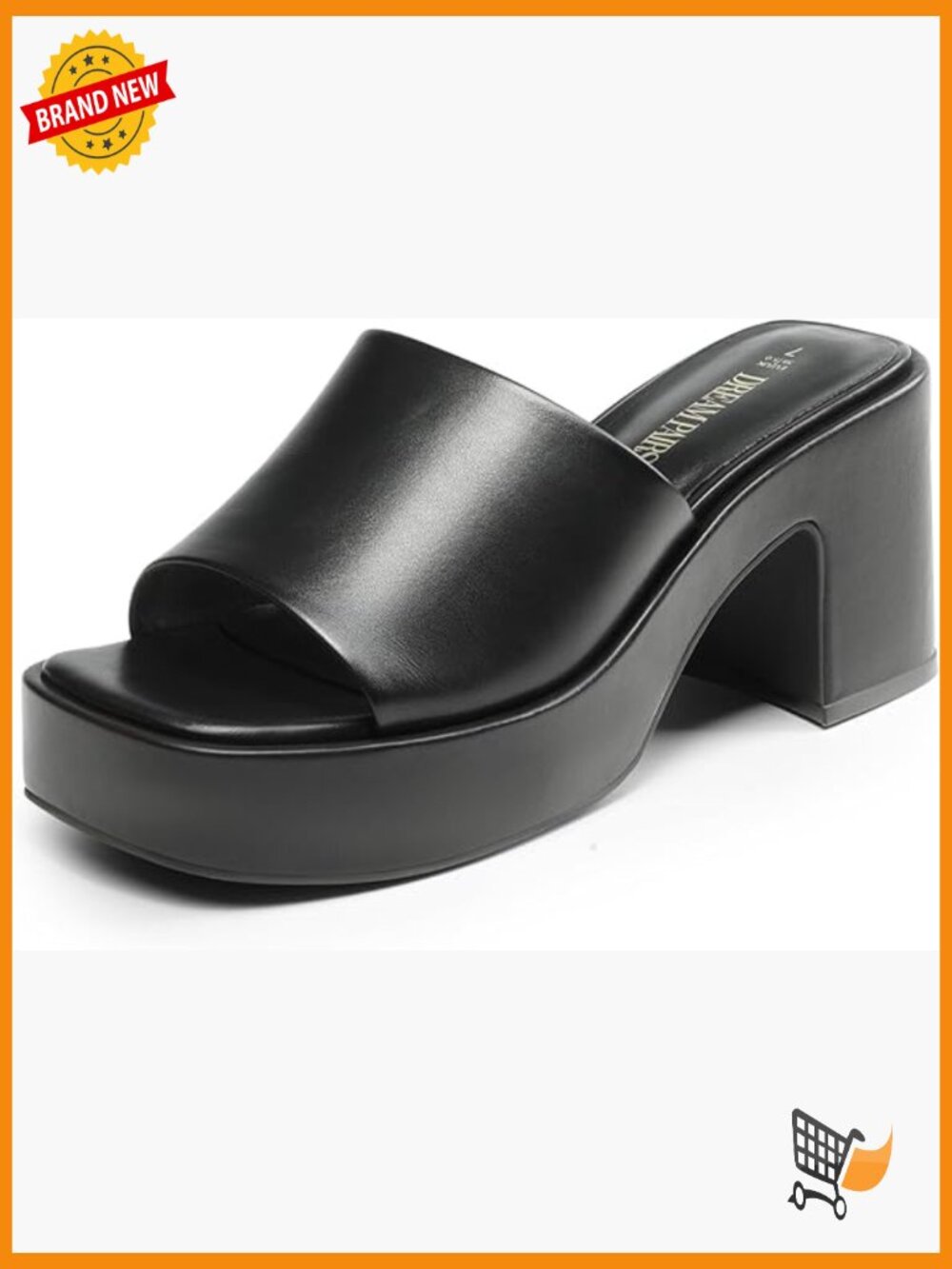 Women's Chunky Platform Heeled Sandals Square Toe Slip On Block Heel
